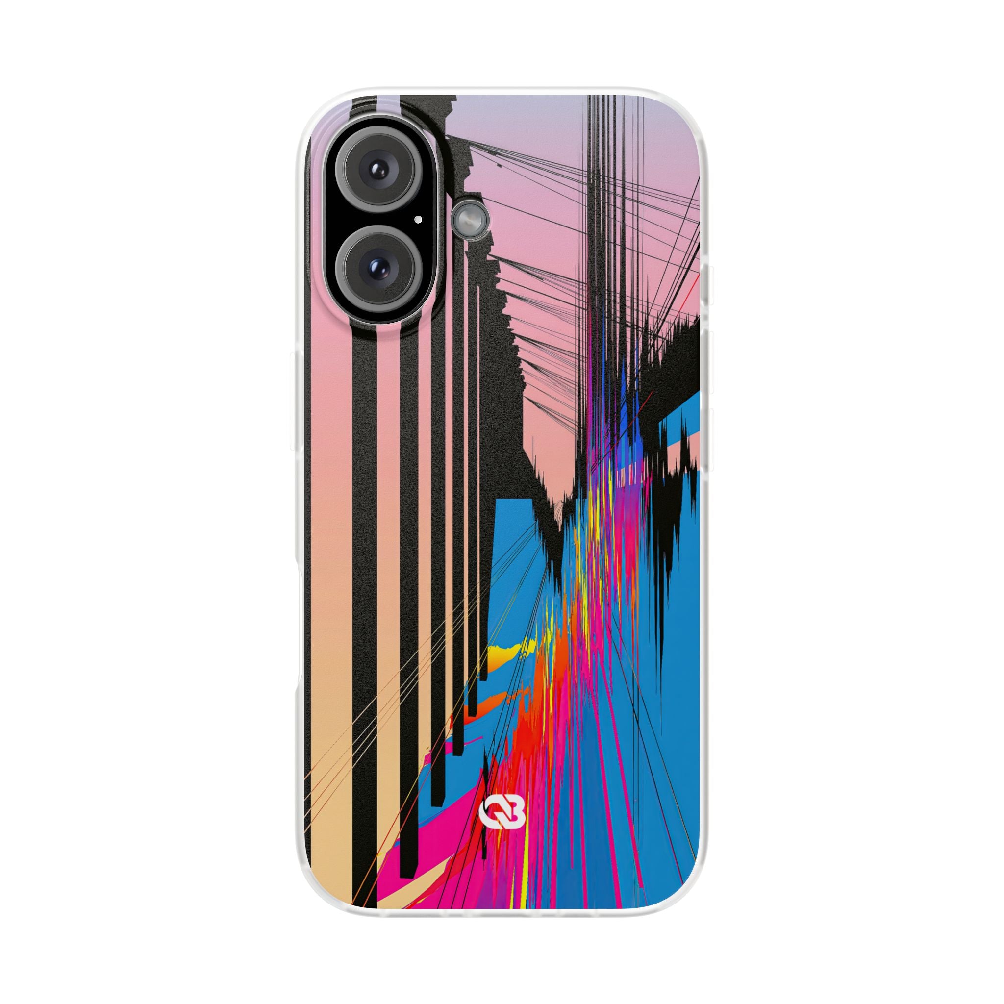 Blue Lite Phone Case for iPhone - Fractured Data Skyline