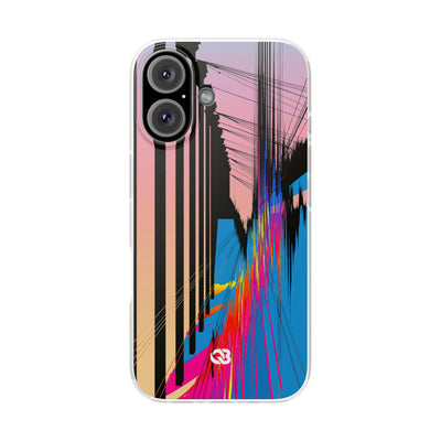 Blue Lite Phone Case for iPhone - Fractured Data Skyline