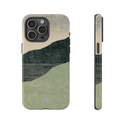 Green Tough Phone Case for iPhone - Moss Ridge Grain