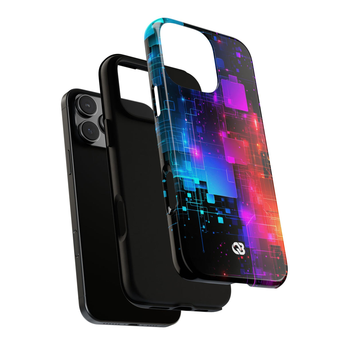 Spectral Circuit Grid · Tough Phone Case for iPhone · Black