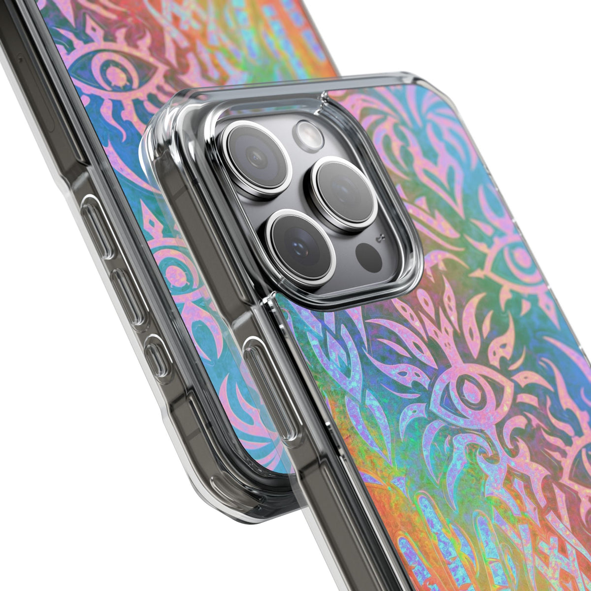 Chromatic Mystic Sigil · Clear Impact Magnetic Phone Case for iPhone · Blue