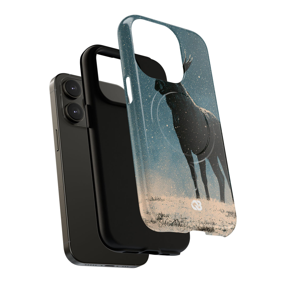 Nordic Boreal Moose · Tough 2.0 Magnetic Phone Case for iPhone · Blue