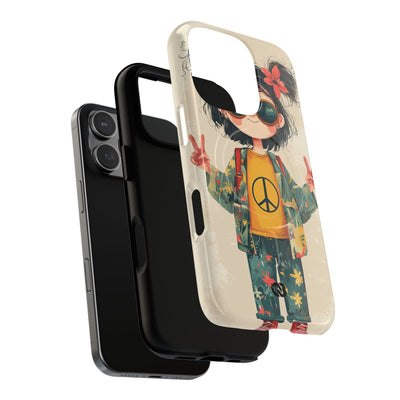 Retro Peace Girl · Tough+ Phone Case for iPhone · Magsafe