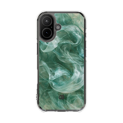 Translucent Aqua Flow · Clear Impact Magnetic Phone Case for iPhone · Teal
