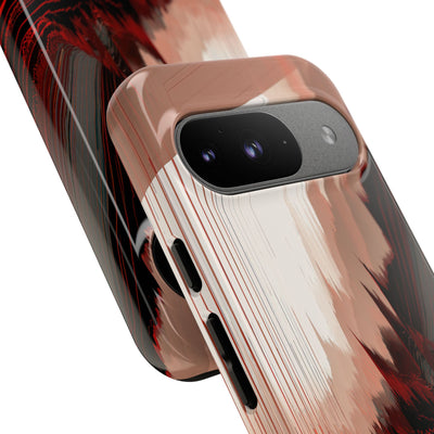 Red Tough Phone Case for Google Pixel - Crimson Pulse Horizon