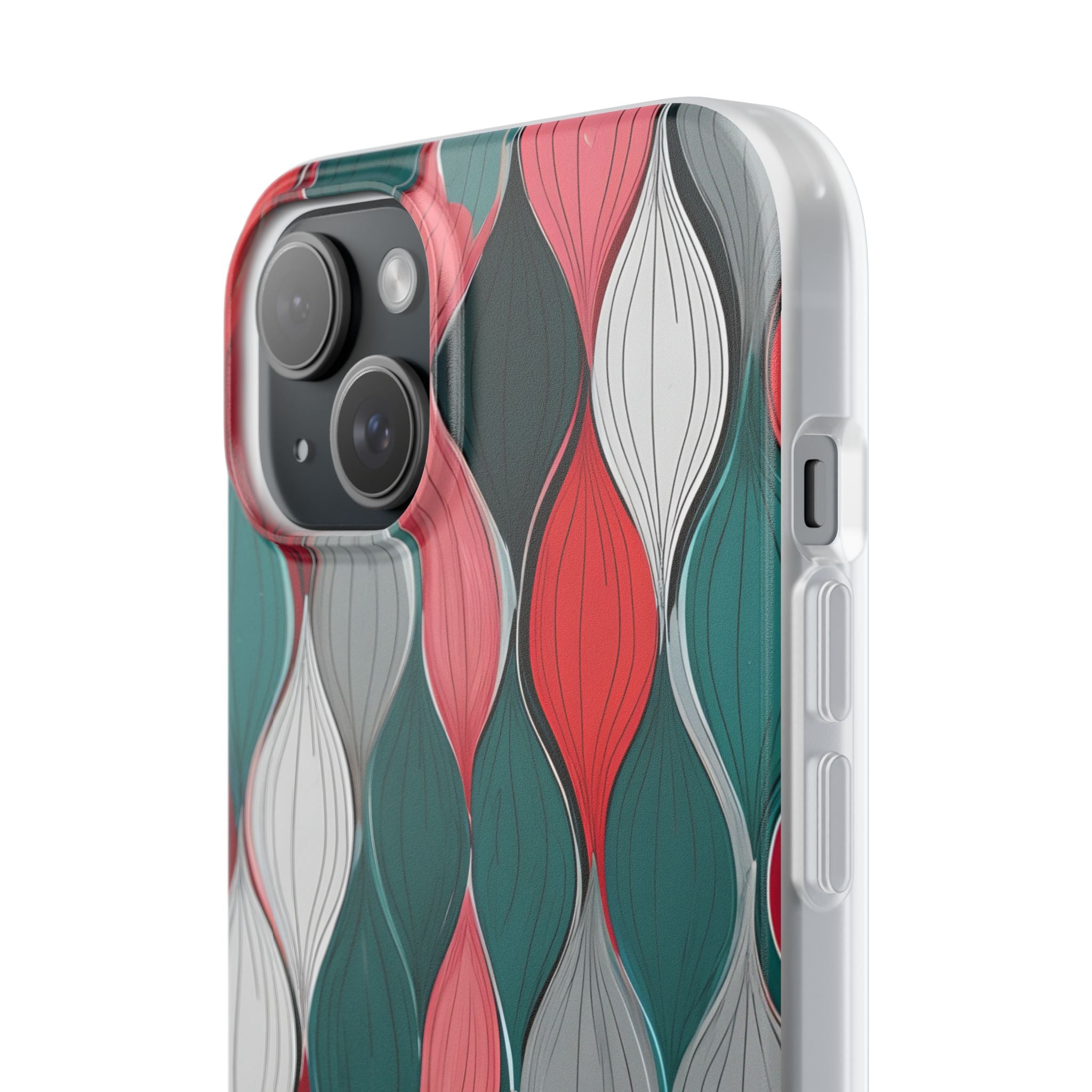 Leaf Cascade Teal iPhone 15 Plus Case - Soft