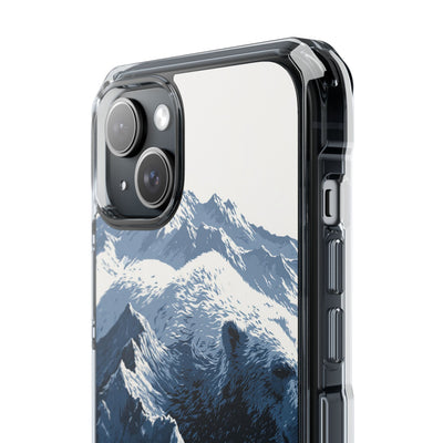 Fjord Summit Bear · Clear Impact Magnetic Phone Case for iPhone · Blue