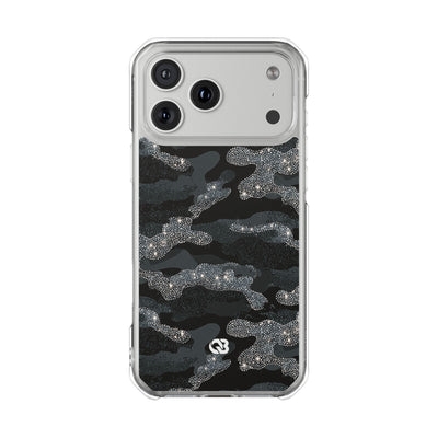 Glitter Shadow Camo · Clear Impact Magnetic Phone Case for iPhone · Black