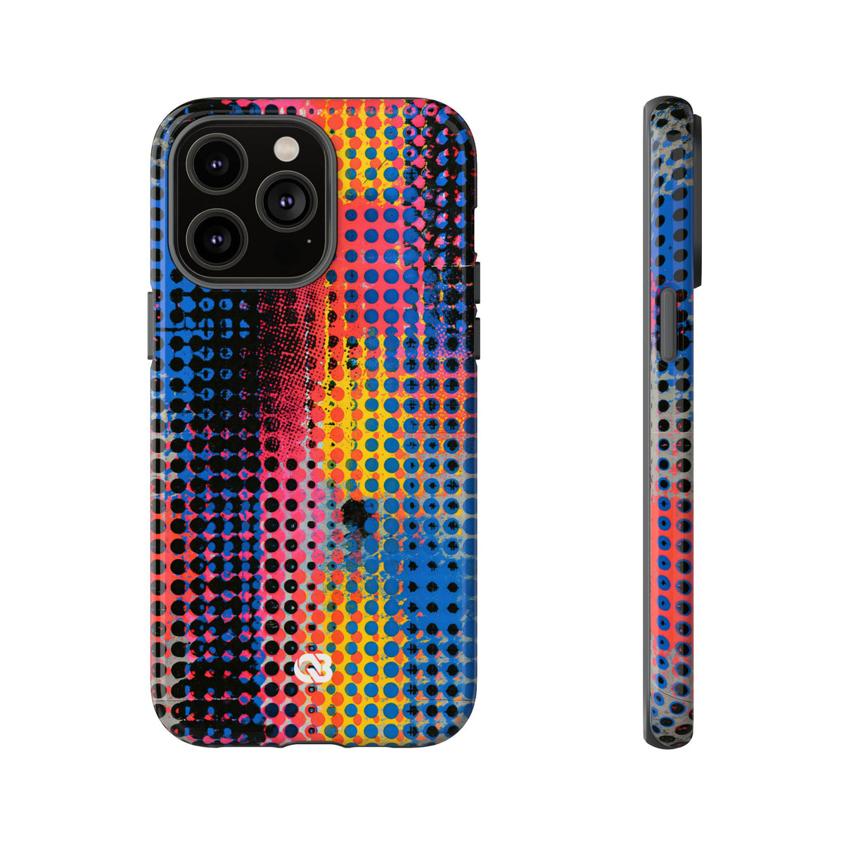 Chromatic Halftone Grid · Tough Phone Case for iPhone · Blue