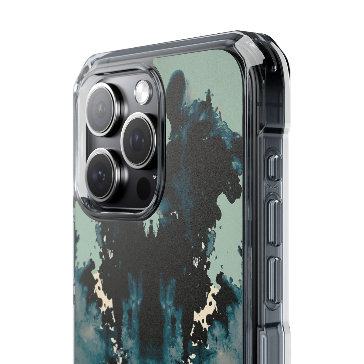 Rorschach Ink Void · Clear Impact Magnetic Phone Case for iPhone ·  Black