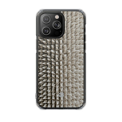 Beige Impact MagSafe Phone Case for iPhone - Bone Spiked Grid