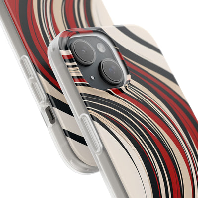 Crimson Flow Waves · Soft Phone Case for iPhone