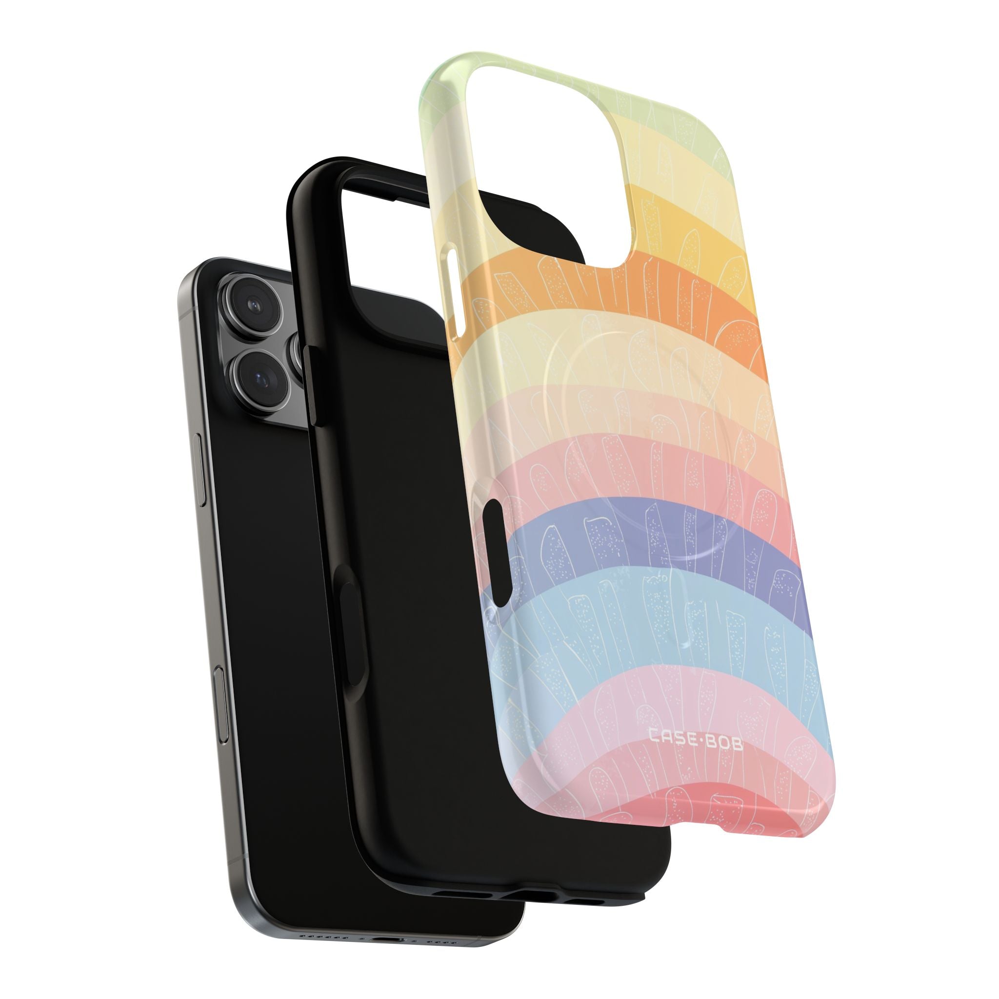 Pastell Regenbogen Bänder iPhone 16 Pro Max Case - Tough+