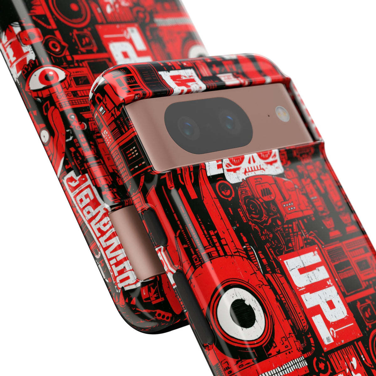 Neo Mecha Collage · Tough Phone Case for Pixel ·  Red