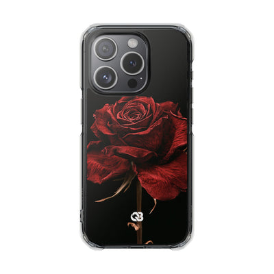 Crimson Noir Rose · Clear Impact Magnetic Phone Case for iPhone ·  Black