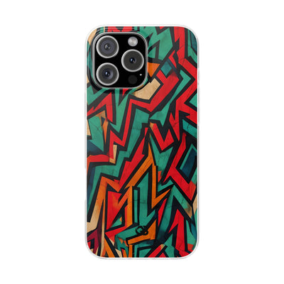 Jagged Teal Static · Soft Phone Case for iPhone