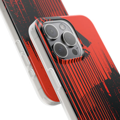 Red Lite Phone Case for iPhone - Crimson Brutalist Distortion