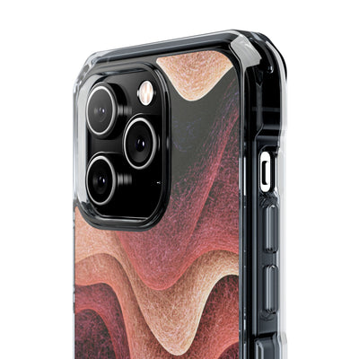 Rose Contour Waves · Clear Impact Magnetic Phone Case for iPhone · Pink