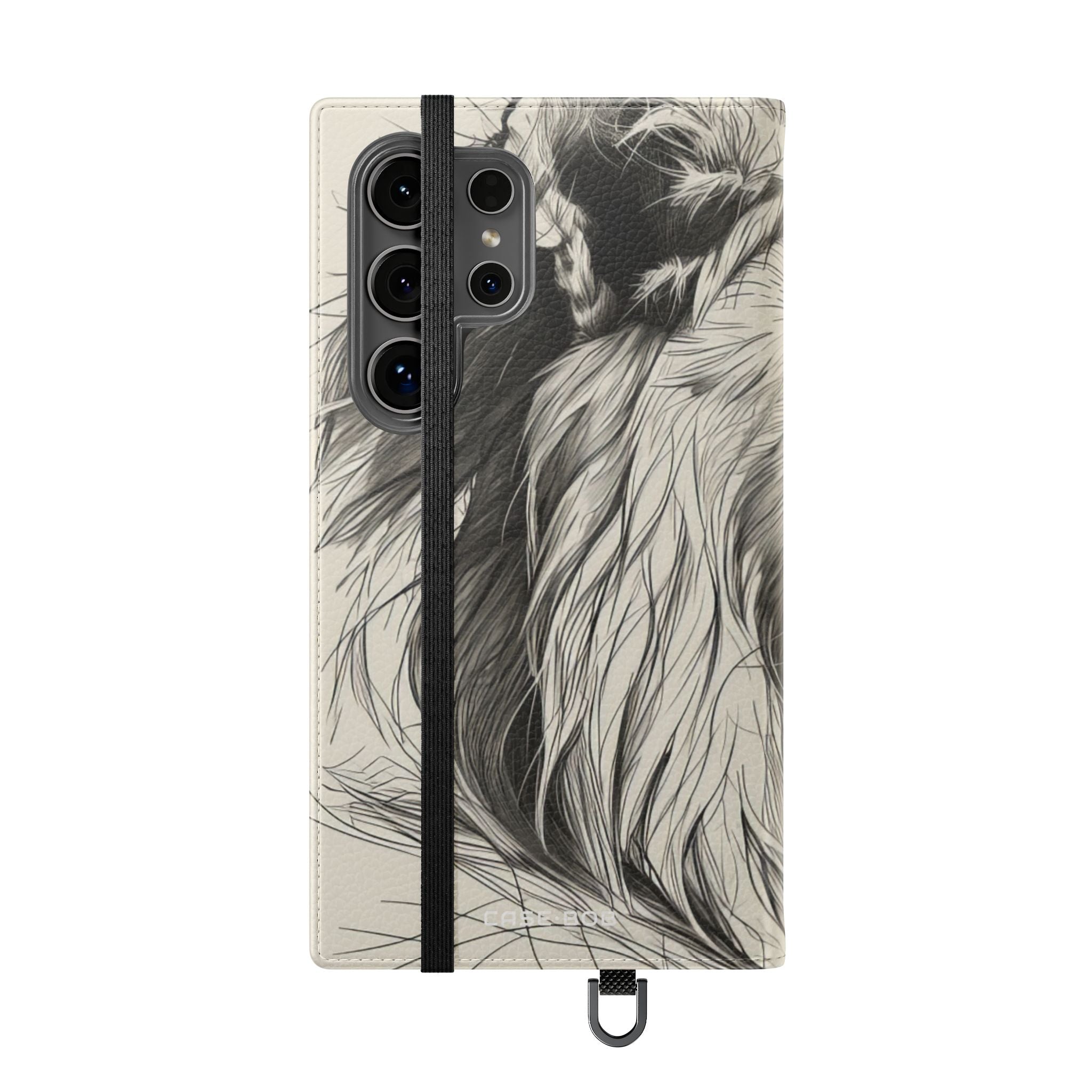 Lion Whisper Gray - Samsung S24 Ultra Case - Lompakkokotelo