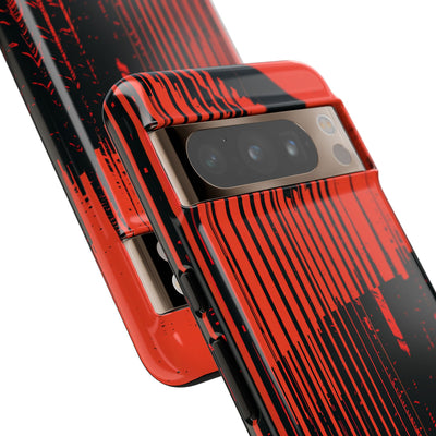 Red Tough Phone Case for Google Pixel - Crimson Brutalist Distortion