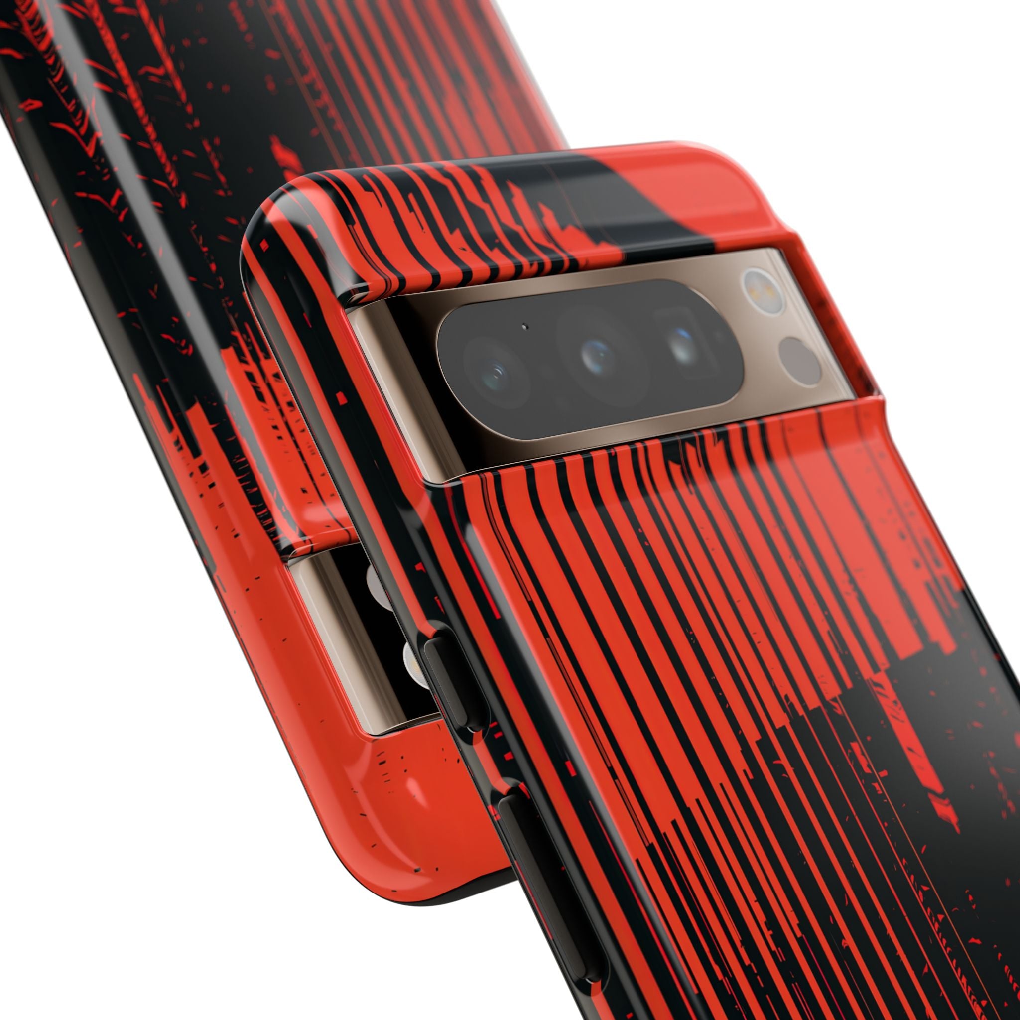 Red Tough Phone Case for Google Pixel - Crimson Brutalist Distortion