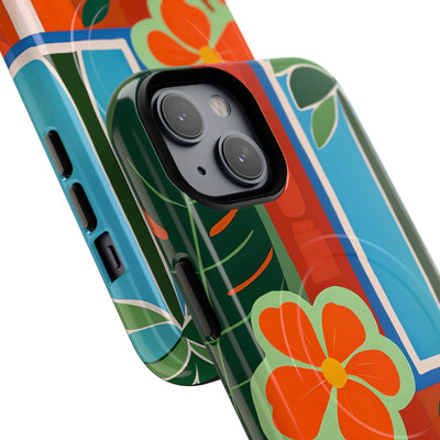Vivid Jungle Collage · Tough+ Coque de téléphone pour iPhone · MagSafe