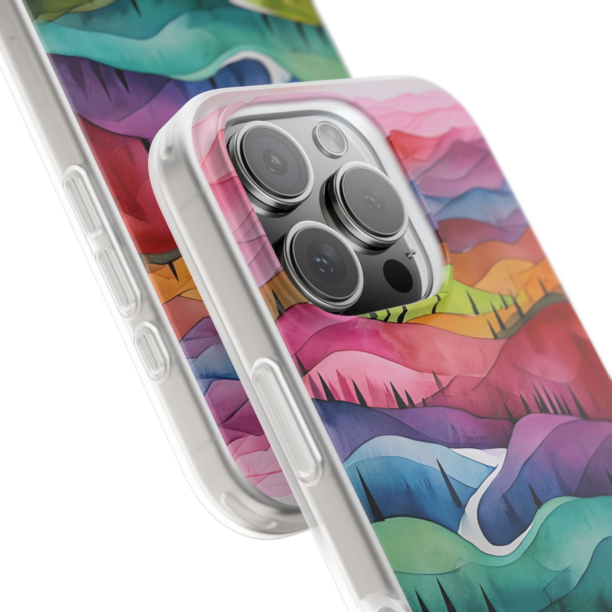 Fluid Rainbow Ridge · Soft Hoesje voor iPhone