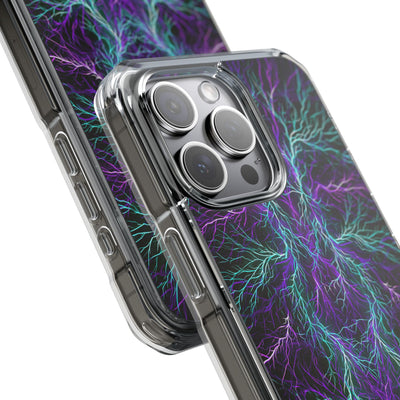 Electric Plasma Arbor · Clear Impact Magnetic Phone Case for iPhone · Purple