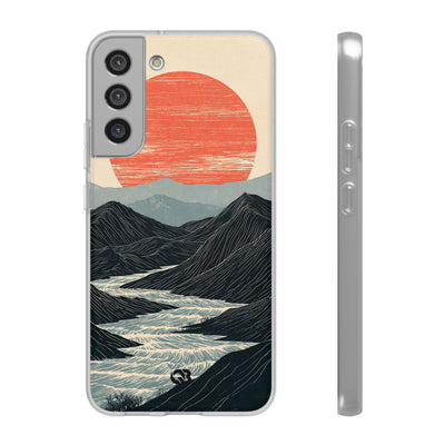 Beige Lite Phone Case for Samsung - Crimson Ridge Flow