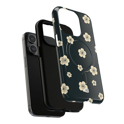 Teal Tough 2.0 Magsafe Phone Case for iPhone - Obsidian Cream Petals