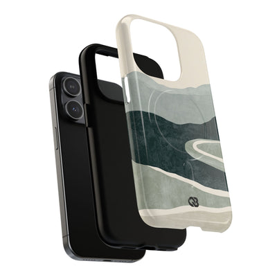 Green Tough 2.0 Magsafe Phone Case for iPhone - Misty Sage Valley