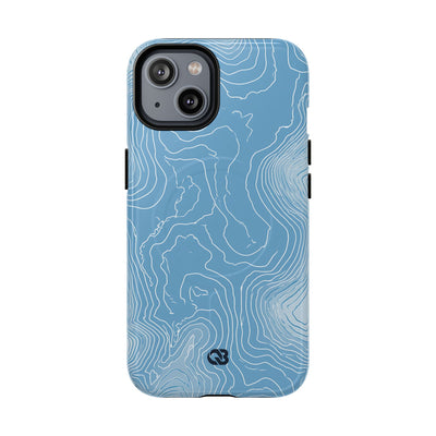 Blue Tough 2.0 Magsafe Phone Case for iPhone - Glacial Ridge Topo