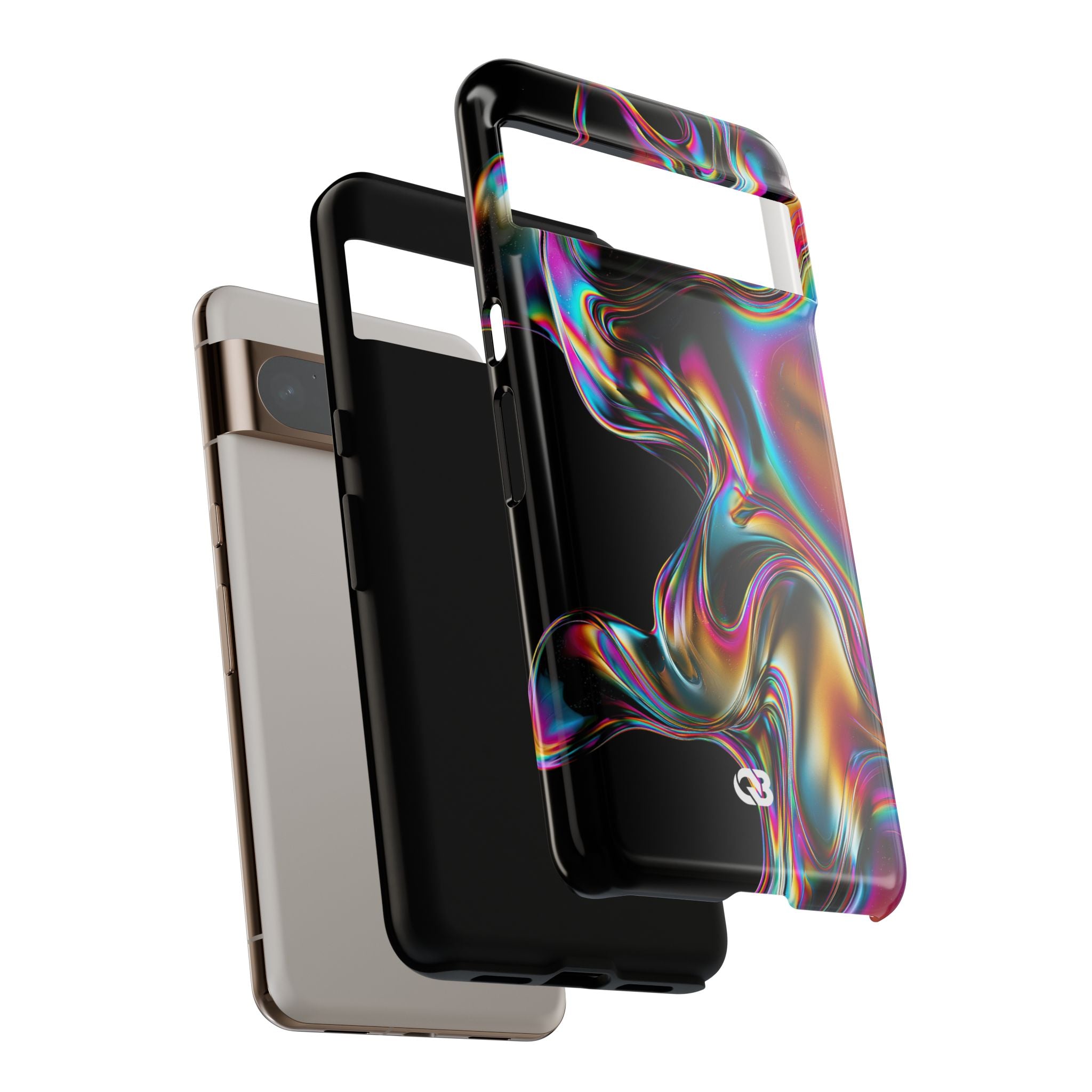 Purple Tough Phone Case for Google Pixel - Liquid Neon Chrome