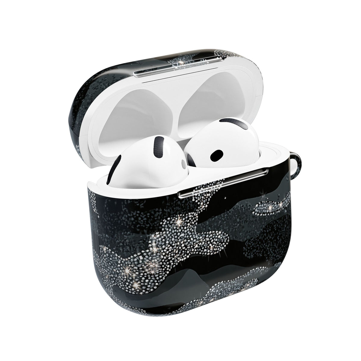 Glitter Shadow Camo · Hard Case for AirPods & AirPods Pro · Black