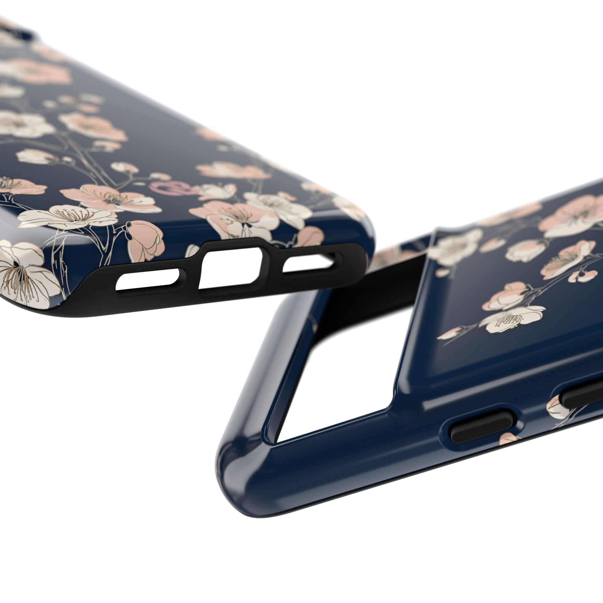 Blue Tough Phone Case for Google Pixel - Midnight Peach Sakura