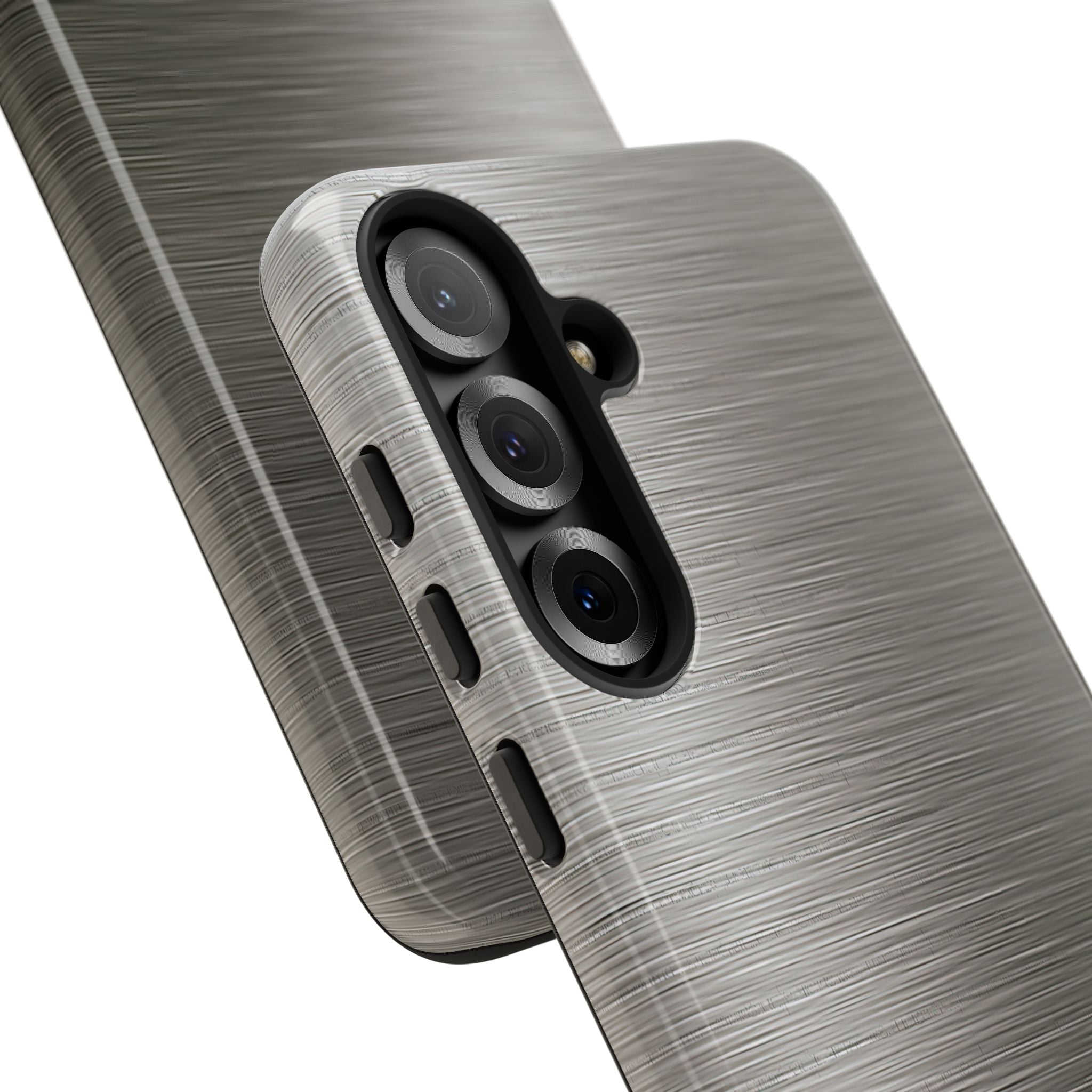 Grey Tough Phone Case for Samsung - Brushed Industrial Steel