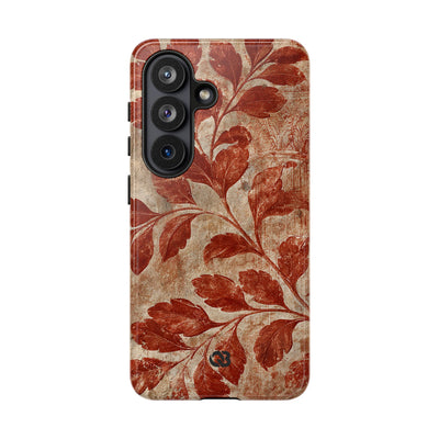 Terracotta Botanical Fresco · Tough Phone Case for Samsung · Red