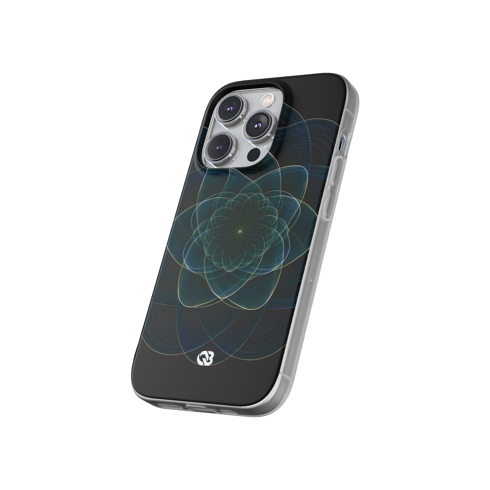Blue Lite Phone Case for iPhone - Celestial Wireframe Bloom