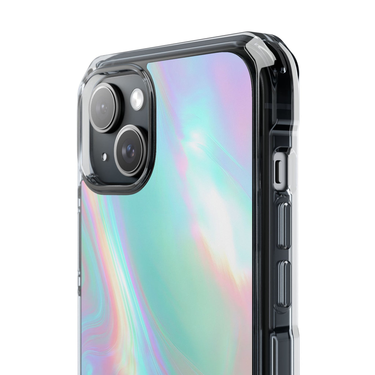 Prismatic Liquid Light · Clear Impact Magnetic Phone Case for iPhone · Teal