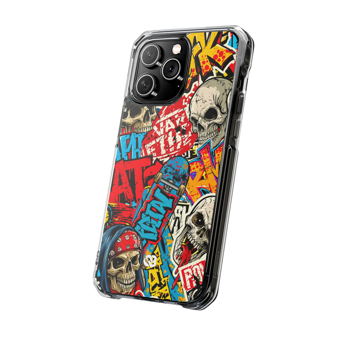 Skate Skull Riot · Clear Impact Magnetic Phone Case for iPhone · Red