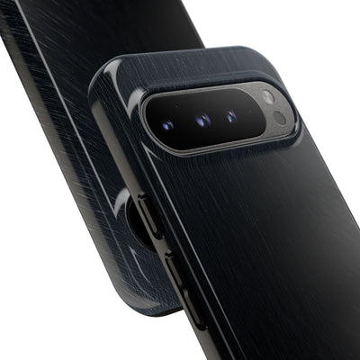 Black Tough Phone Case for Google Pixel - Midnight Brushed Grain
