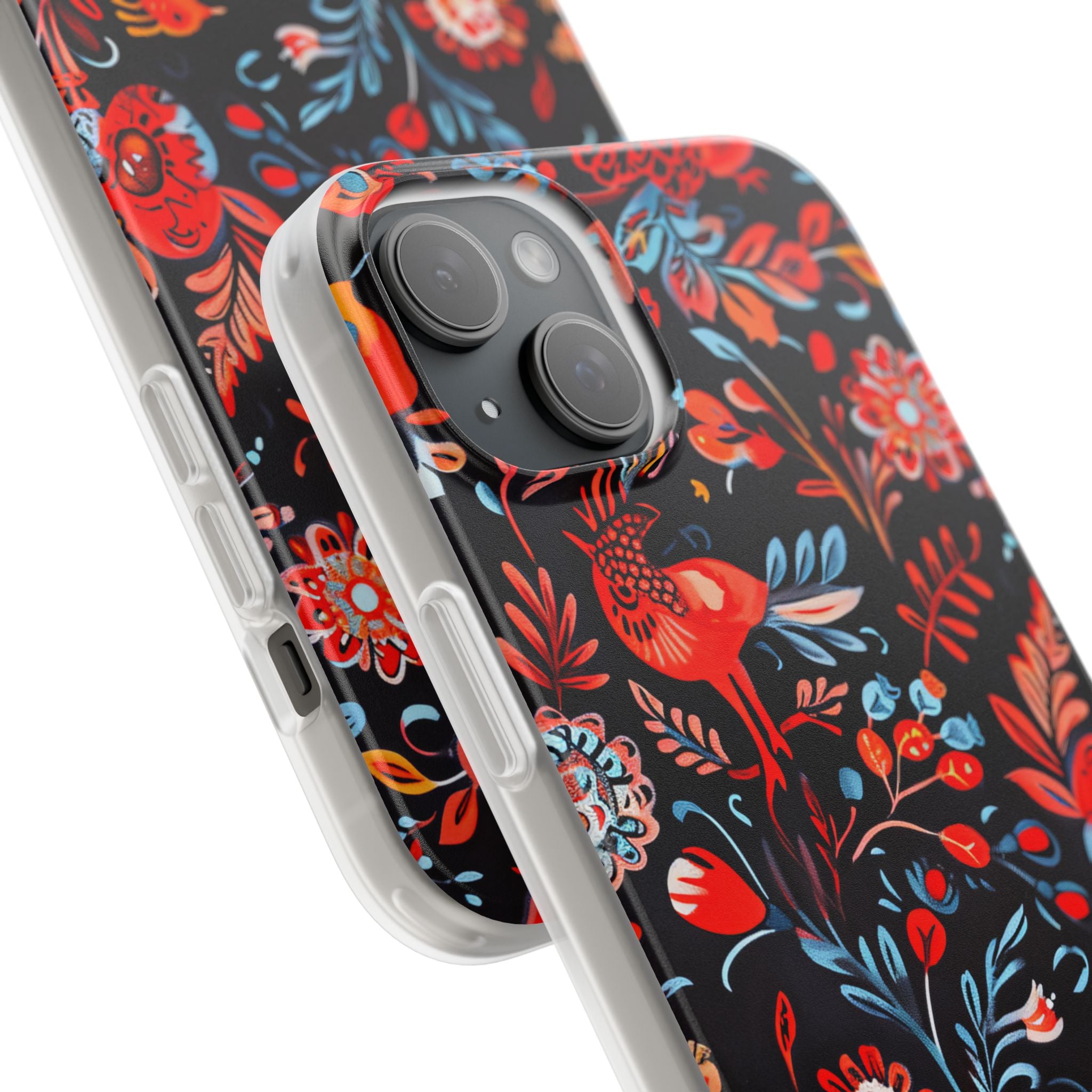 Vivid Birdscape iPhone 15 Plus Cover - Blød