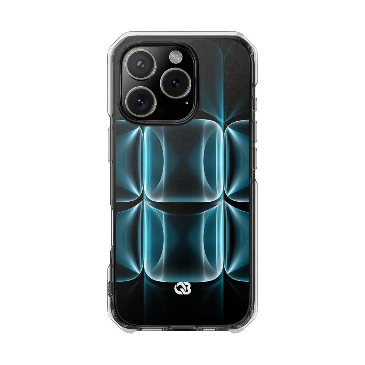 Cyan Core Matrix · Clear Impact Magnetic Phone Case for iPhone · Blue