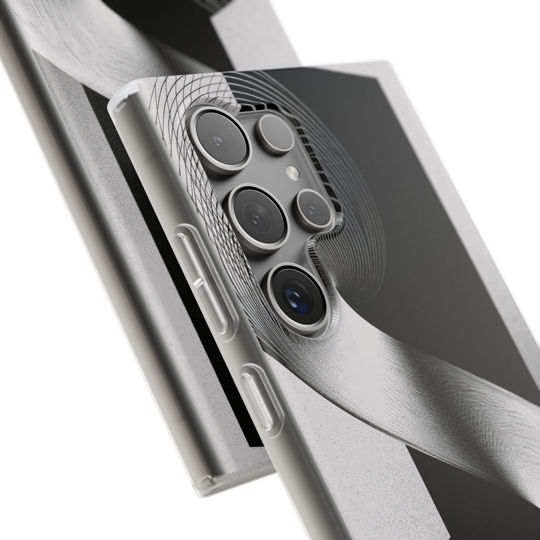 Grey Lite Phone Case for Samsung - Obsidian Moiré Wave