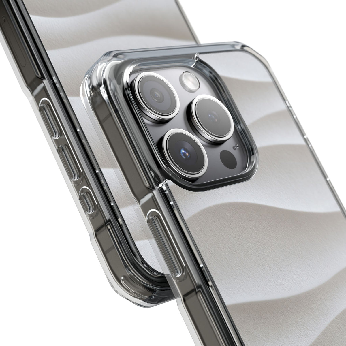 Sculpted Dune Relief · Clear Impact Magnetic Phone Case for iPhone ·  White