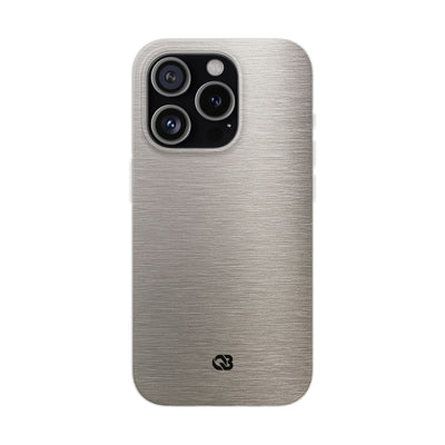 Grey Lite Phone Case for iPhone - Brushed Nickel Linen