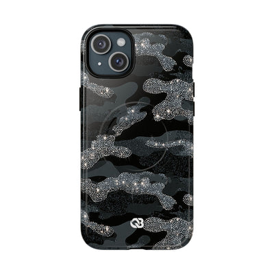 Glitter Shadow Camo · Tough 2.0 Magnetic Phone Case for iPhone · Black