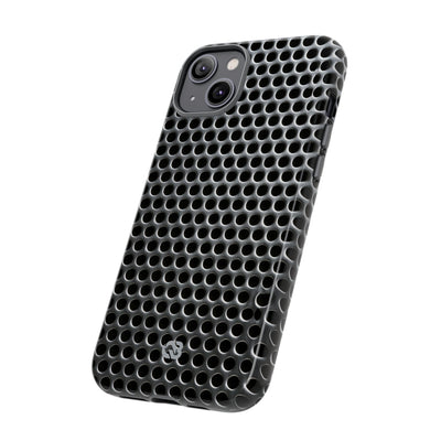 Silver Tough Phone Case for iPhone - Brutalist Steel Mesh