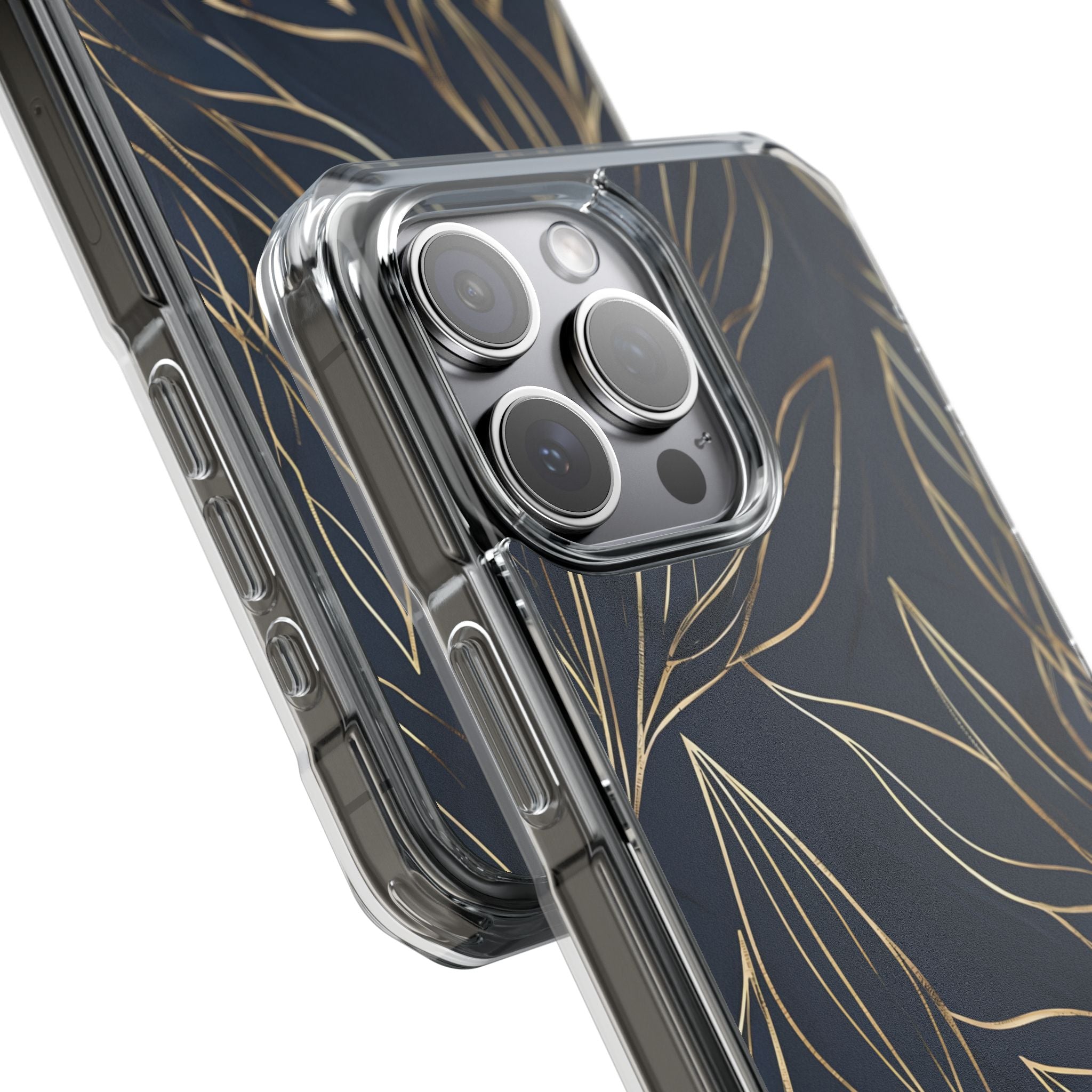 Gilded Navy Foliage · Impact Coque de téléphone pour iPhone · Magsafe