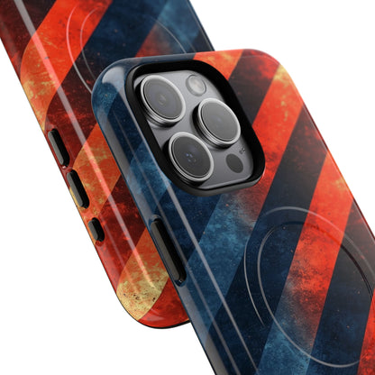 Diagonal Stripes Blaze iPhone 15 Pro Max Case - Tough+